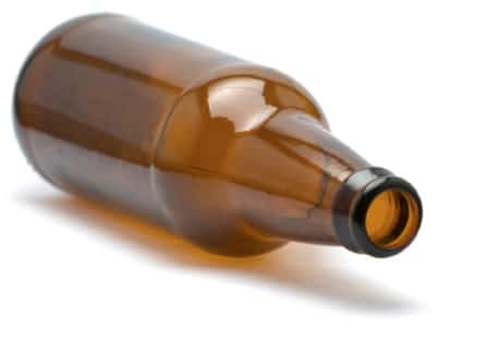 Image of a beer bottle. Say No to Drinking and Boating concept.