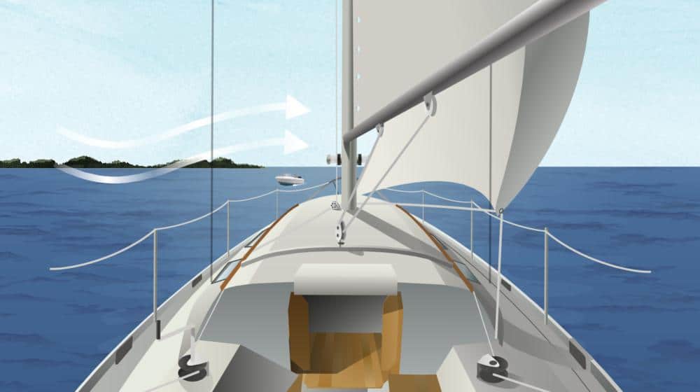 Illustration of boat navigation for sailboats.
