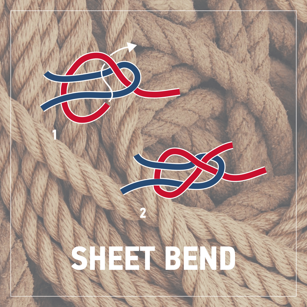 BOATsmart nautical knot illustration of the sheet bend