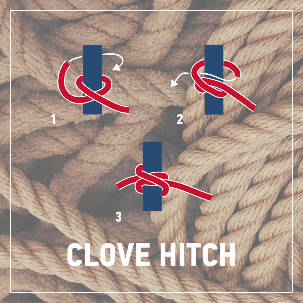 BOATsmart illustration of nautical knots, the clove hitch