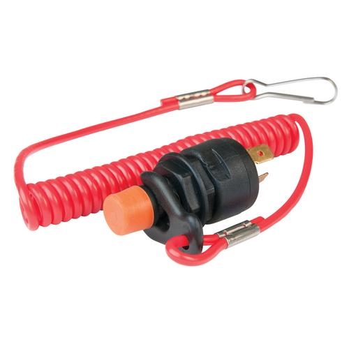 A lanyard kill-switch for a boat on a white background.