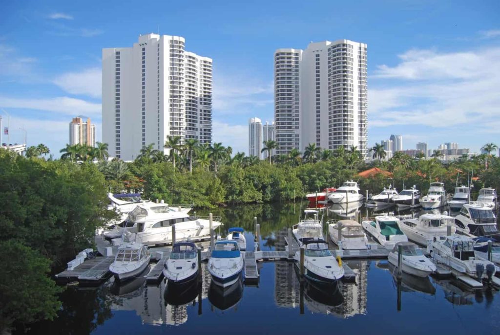 Boats at the dock, boating in Florida concept. 