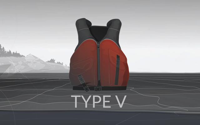 Illustration of a Type V Special-Use Life Jacket or PFD