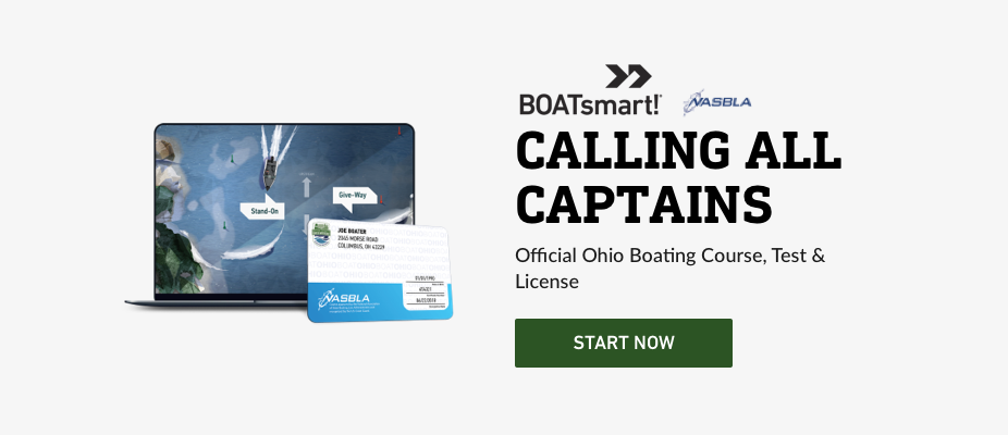 Graphic for the Ohio boater course and exam. 