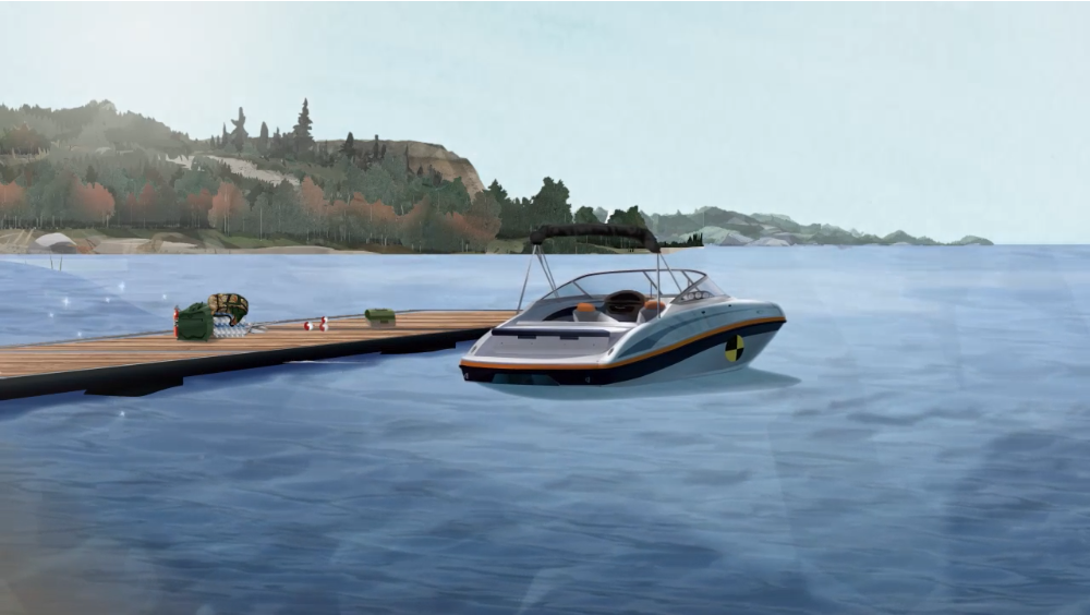 Illustration of removing all valuables from the interior when winterizing a boat. 