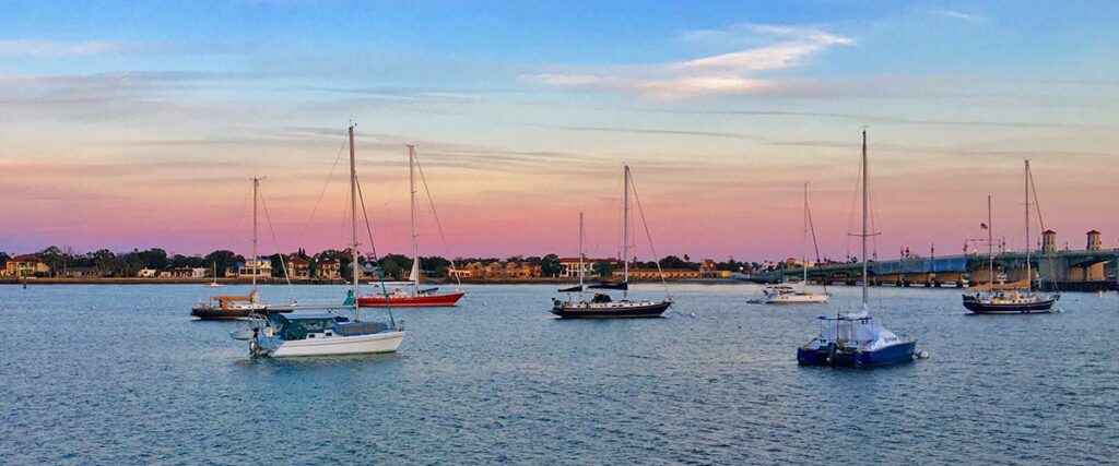 Sailboats on the water.