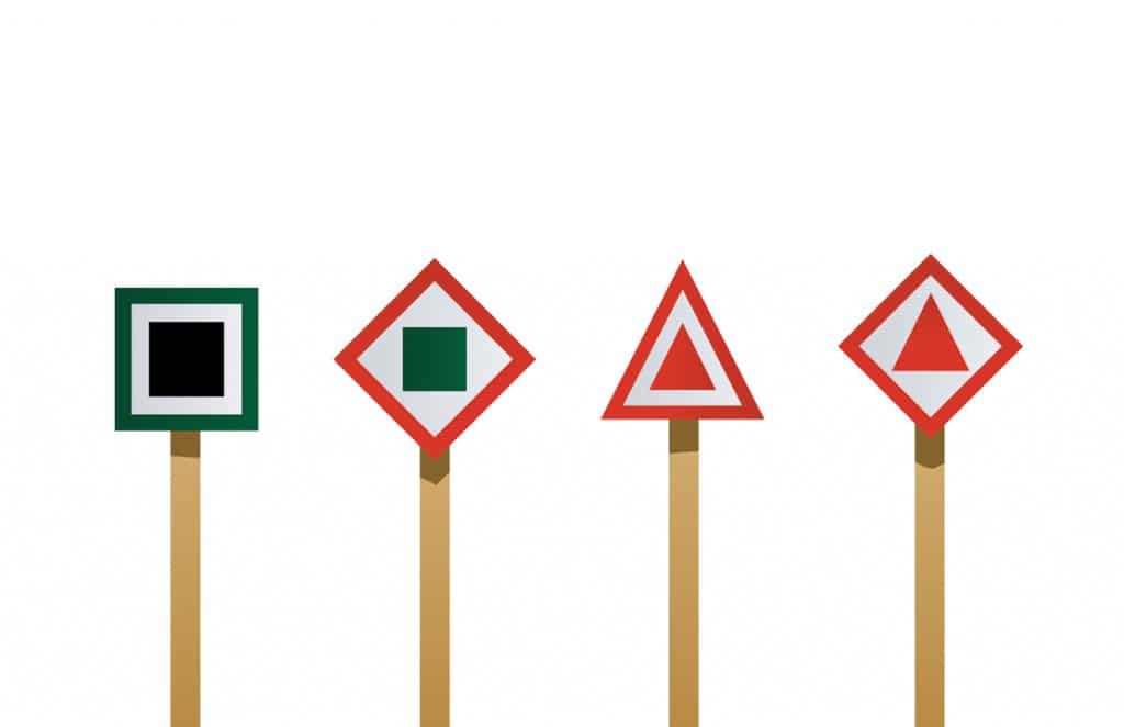 Illustration of each of the four types of day beacons