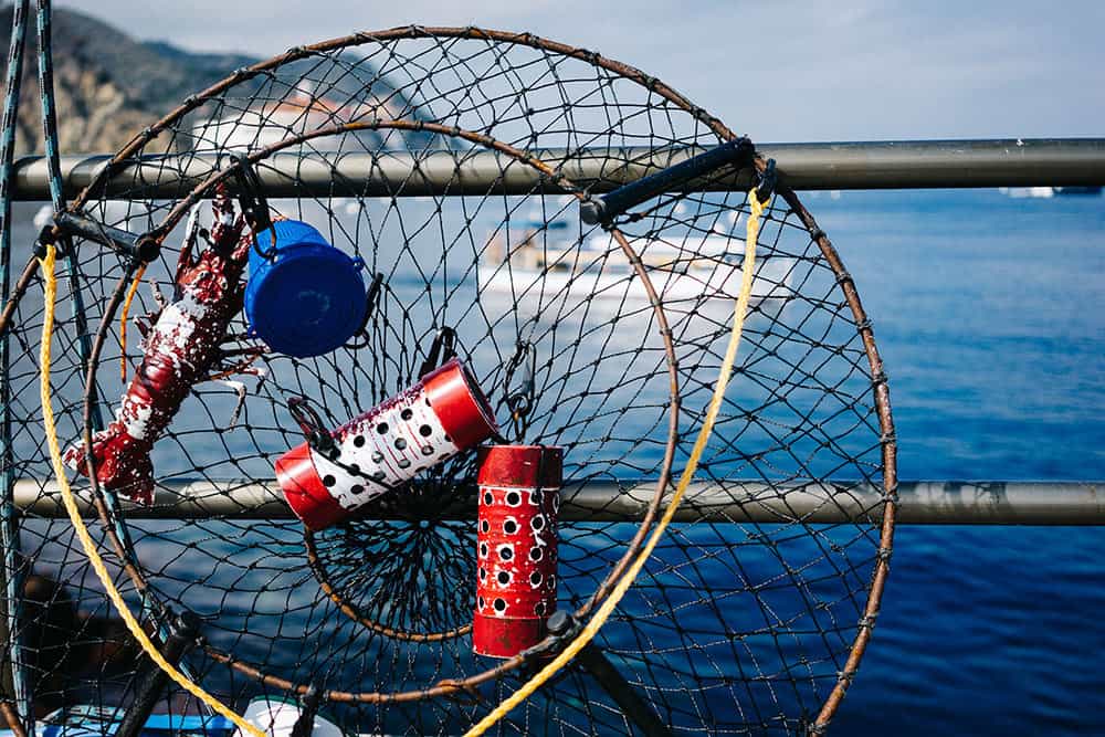 Fishing nets on a boat, best places to boat in Canada concept. 