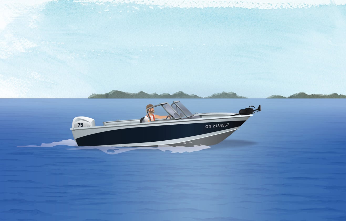 Illustration of a registered boat in Ontario 