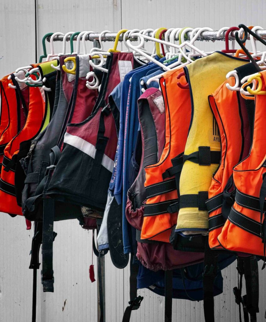 Rack of lifejackets