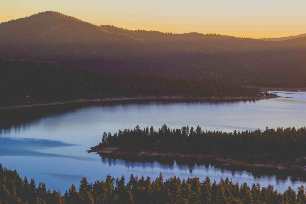 Sunset over Big Bear Lake