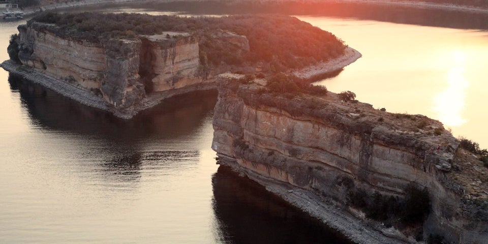 Arial view of Hell's Gate in Texas.