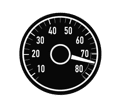 Silhouette of boat tachometer