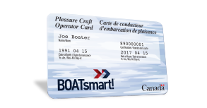 A boatsmart pleasure craft operator card