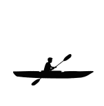 paddler in kayak silhouette icon