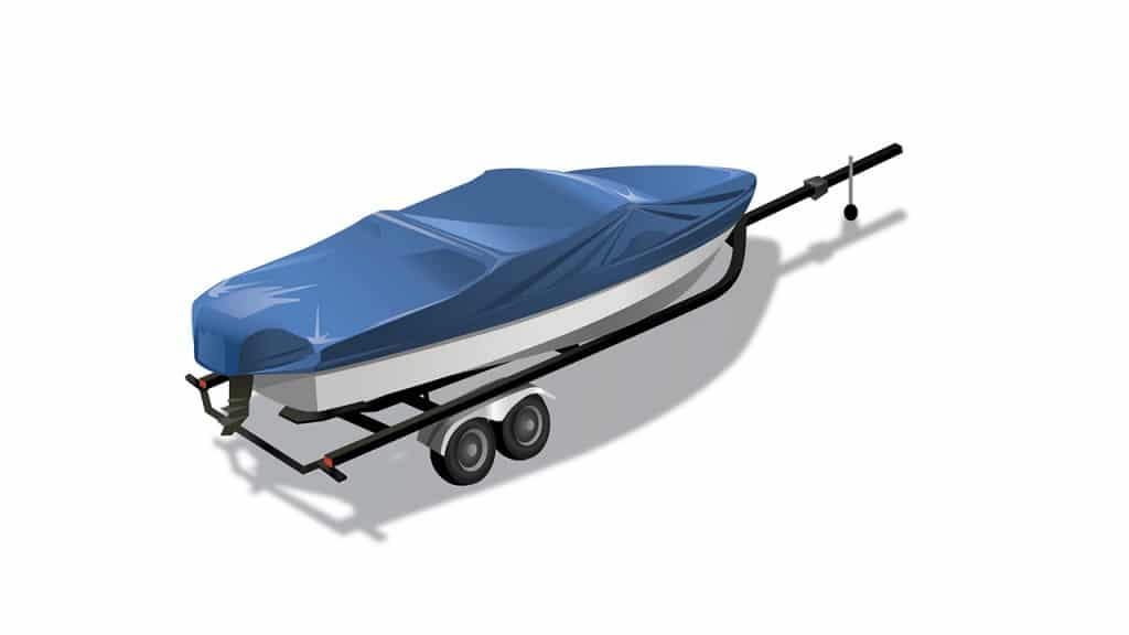 Winterized boat on a Trailer