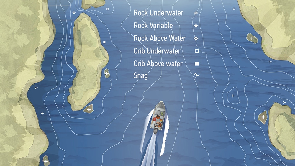 Using marine charts to check for local hazards