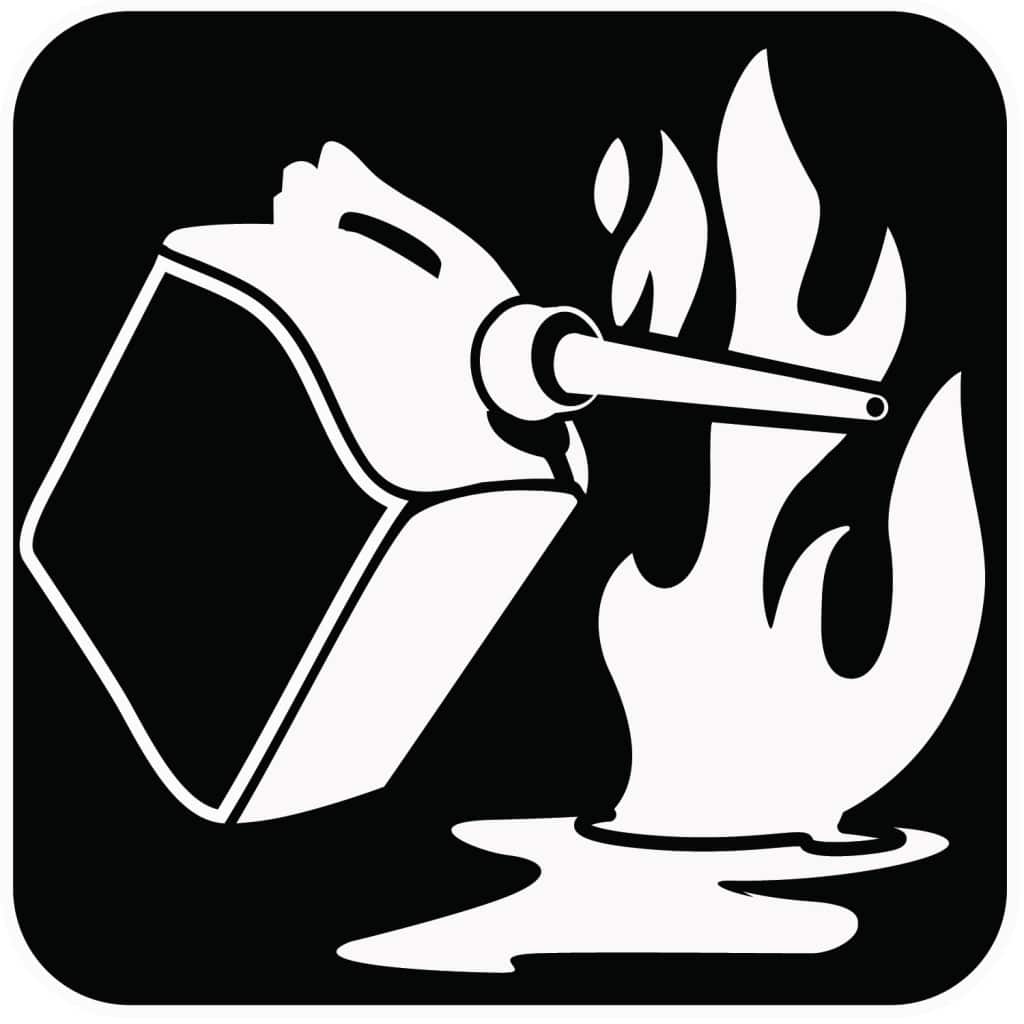 Type B Fire - flammable liquids