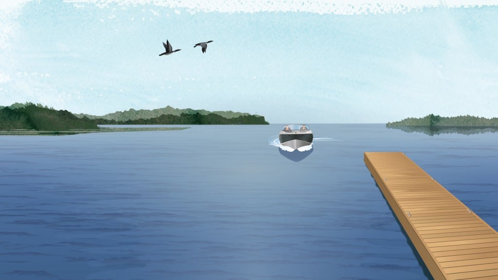 Boat approaching the dock