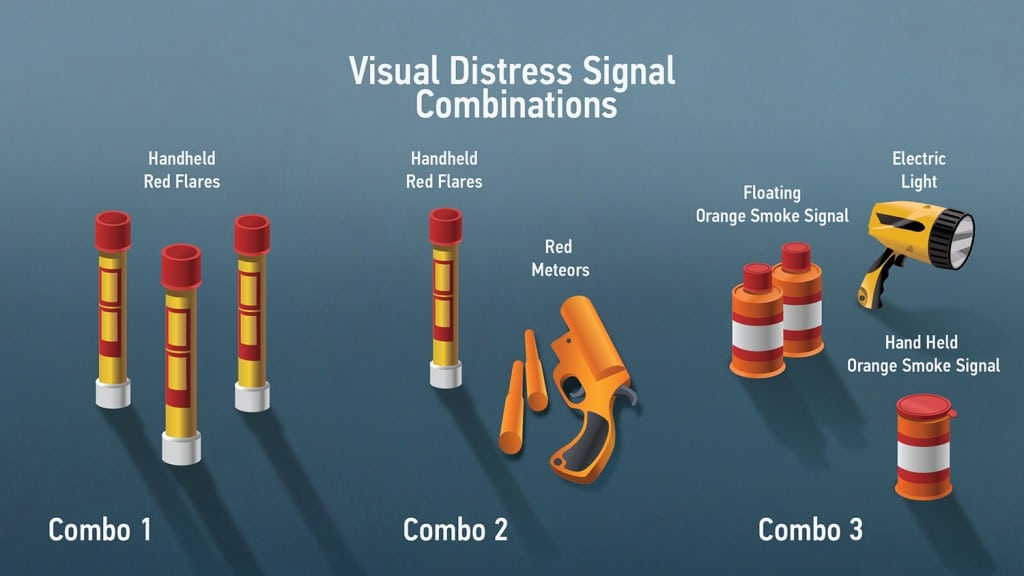Combinations of visual distress signals