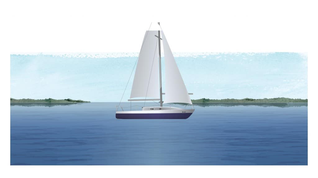 Illustration of a sailing vessel - boating terminology